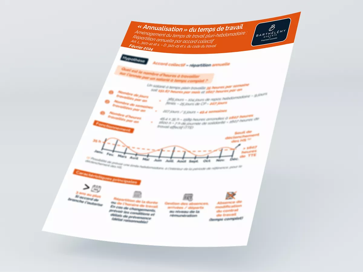 Image illustrant l'infographie Annualisation du temps de travail - Répartition annuelle
