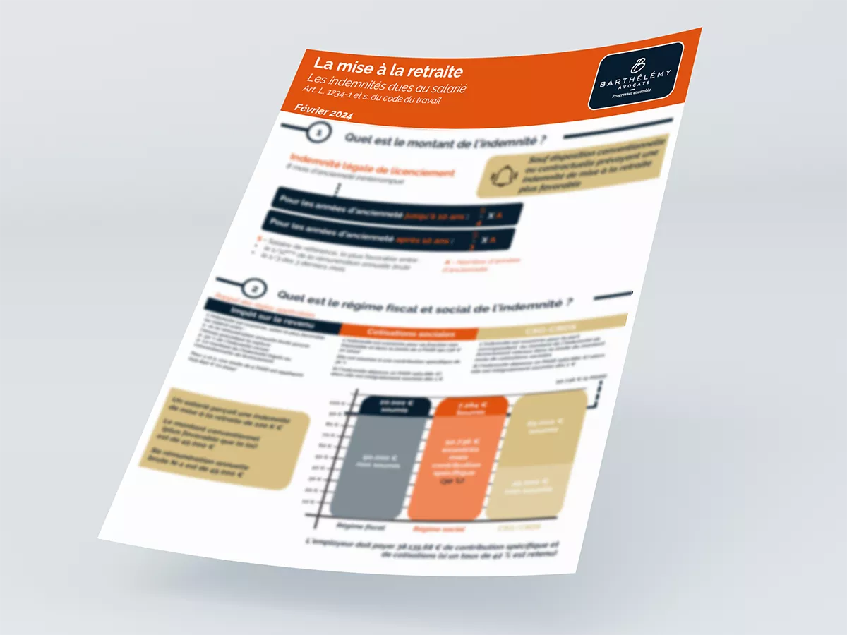 Image illustrant l'infographie La mise à la retraite - Indemnités