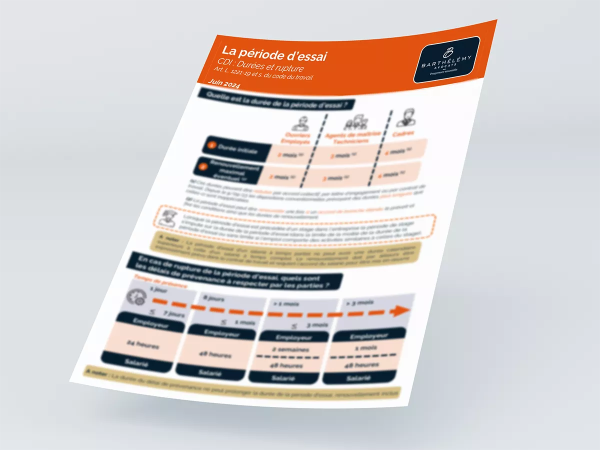 Image illustrant l'infographie La période d'essai - CDI
